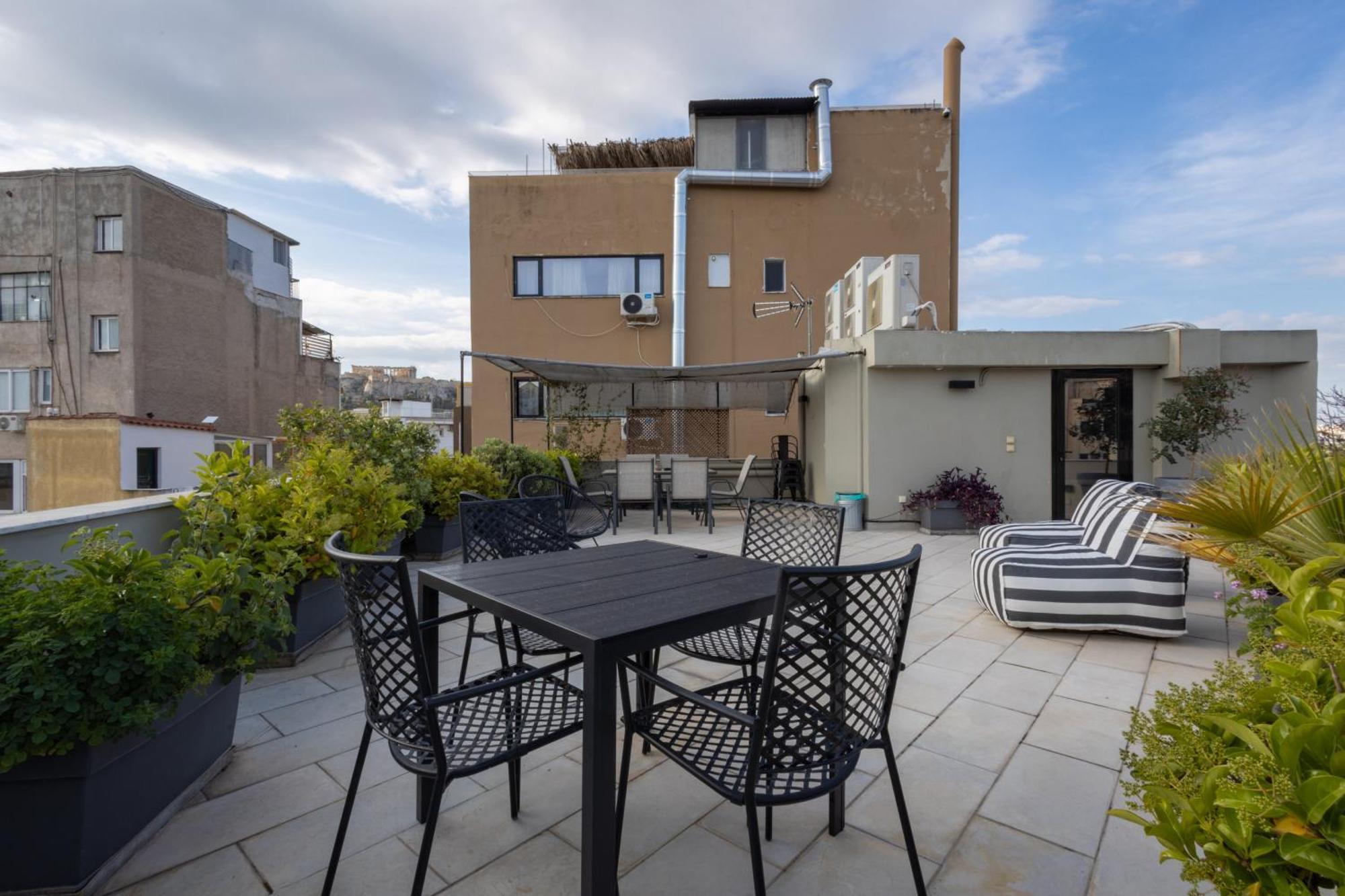 85 Sqm In The Heart Of Athens Shared Rooftop Deck Exterior foto